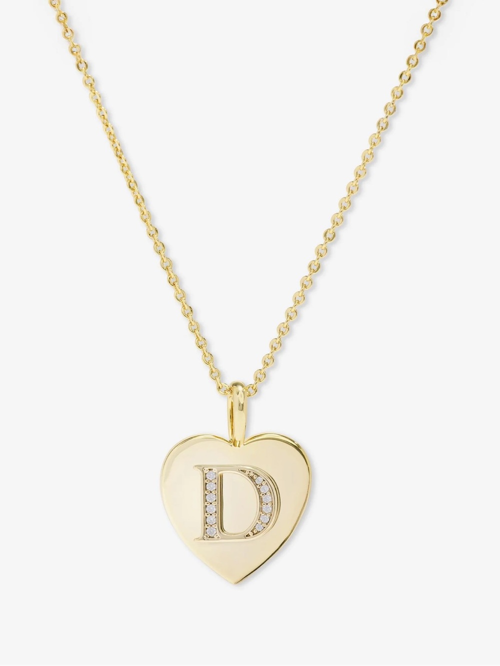 Melinda Maria Gold Heart Initial “D” Pendant Necklace
